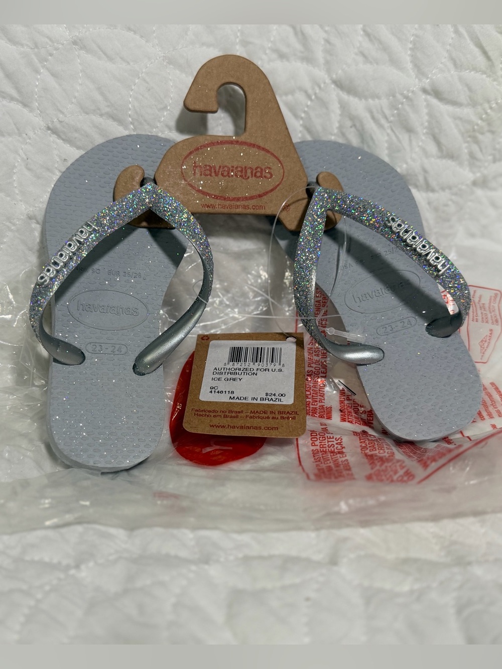 Glitter Havaianas flip-flop Ice Gray sandals